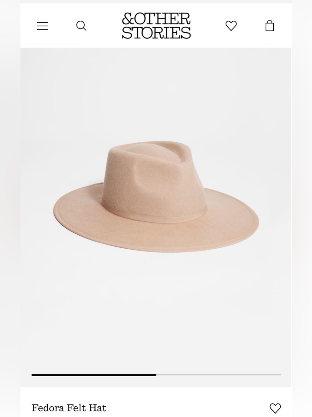 & Other Stories Wide-Brim Fedora in Beige-Tan